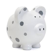 Kids Money Bank Grey with Multicolored Dot