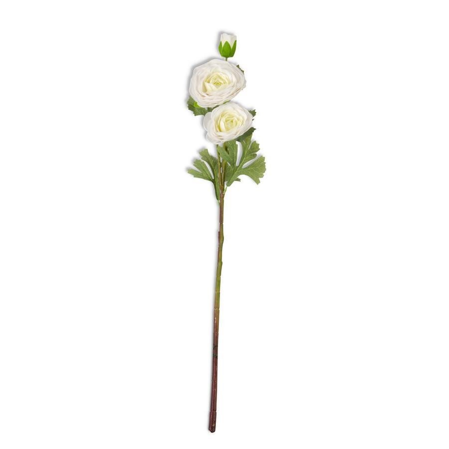 Floral Real Touch Triple Bloom Ranunculus White Single