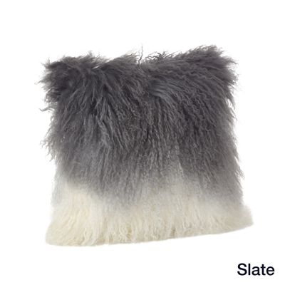 Slate Ombre Lamb Fur Pillow