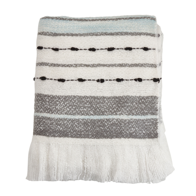 Chunky Woven Throw - Grey 50 x 60"