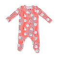 Footie 2 way Zippered Santa Stripe Baby Angel Dear