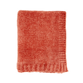 Knitted Chenille Throw - Coral