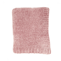 Knitted Chenille Throw - Pink