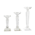 Zahava Pillar Crystal Candle Holder Set of 3
