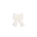 Ornament Teddy Bow White Med HRM