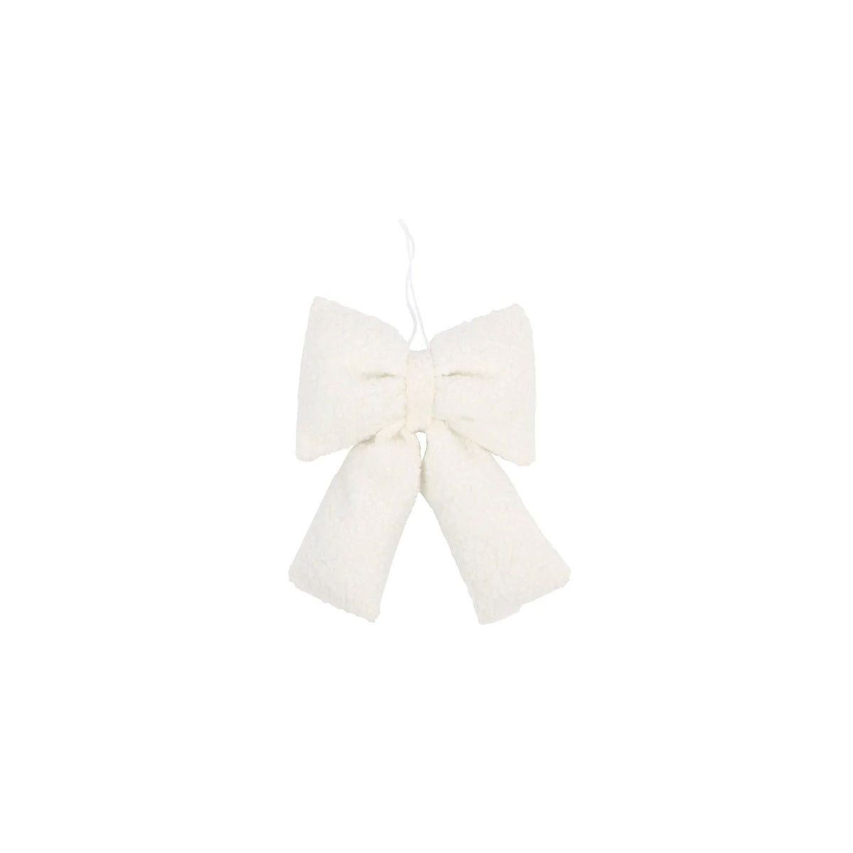 Ornament Teddy Bow White Med HRM