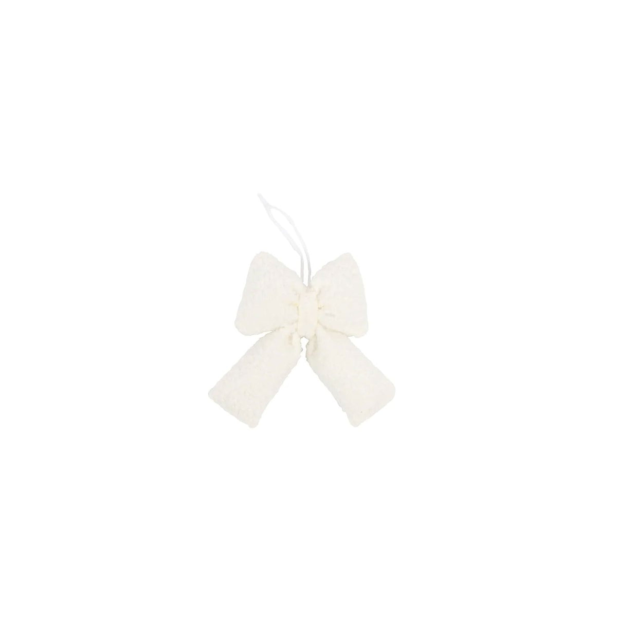 Ornament Bow Teddy White Small HRM