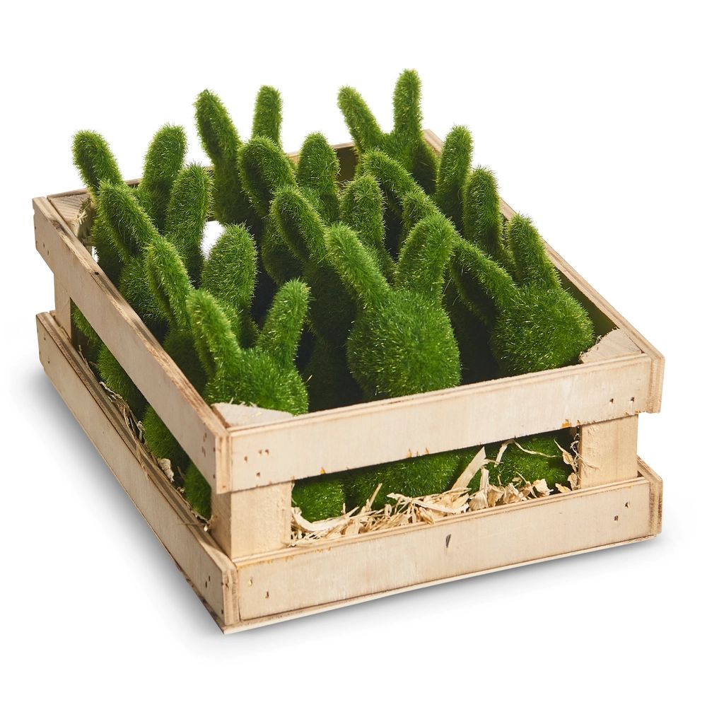 Moss Rabbits Green each 3.75"