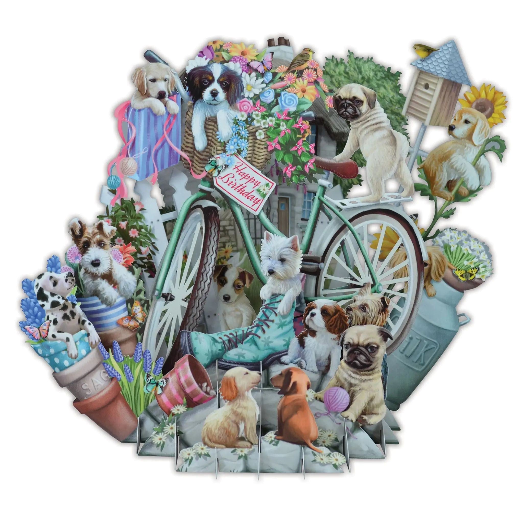 Card 3D Pop up - Happy Birthday - Dogs