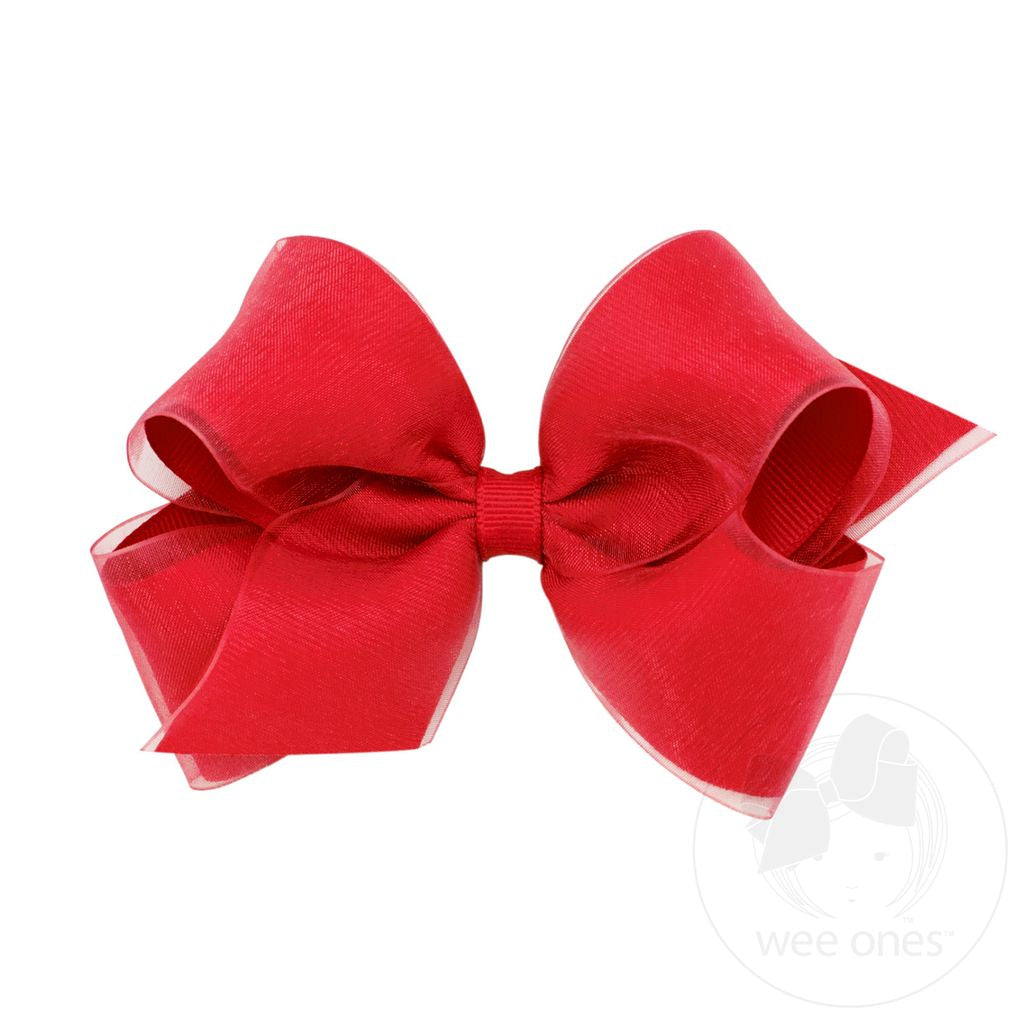 Baby Hair Bow - Medium Organza Overlay