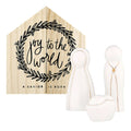 Ceramic Holy Family in PIne Box CB