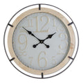 Clock 27 " Dark Metal Frame Wood Wall Clock