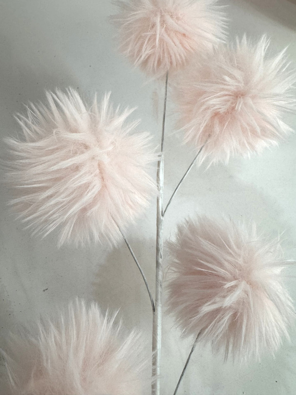 Fluffy Pink Fabric Bulb Tree Pick - 24"