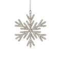 Silver Glass Bead Snowflake Ornament 5"