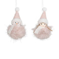 Pink Plush Doll Ball Ornaments with Fluffy Skirts - Assorted