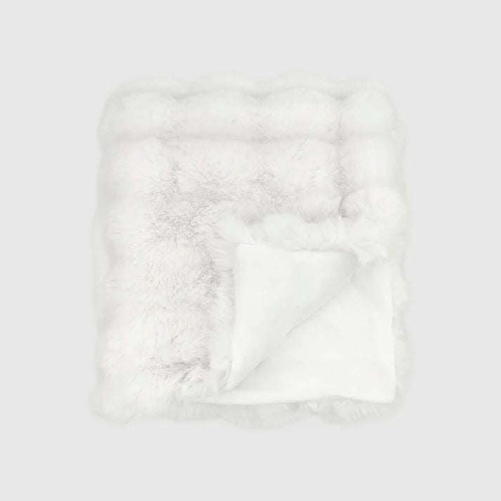 Cubby Faux Fur Throw - White
