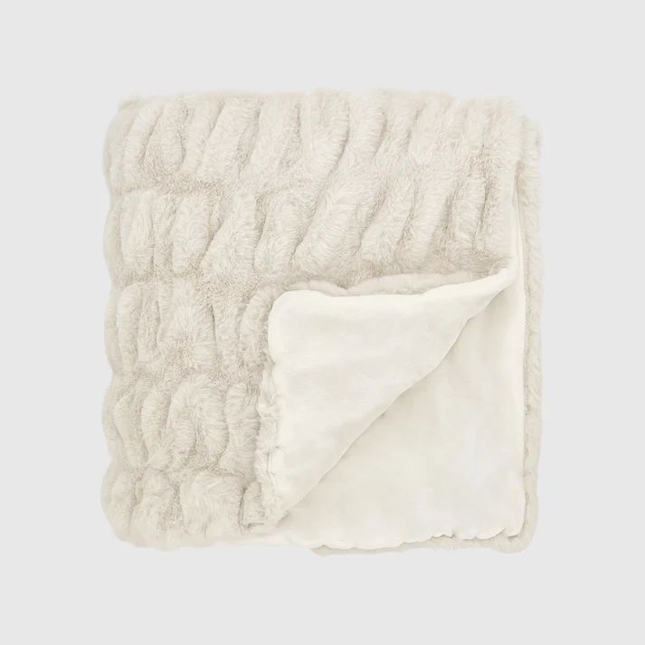 Mallo Faux Fur Throw - Coconut