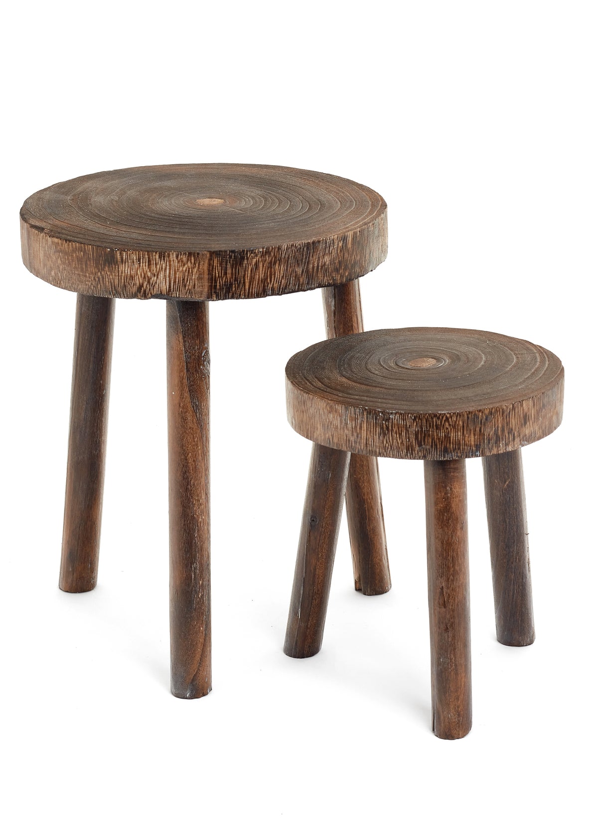 Dark Brown Paulownia Wood Stool