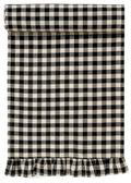 Table Runner 13 x 72" Gingham Black Check with Ruffle ADV