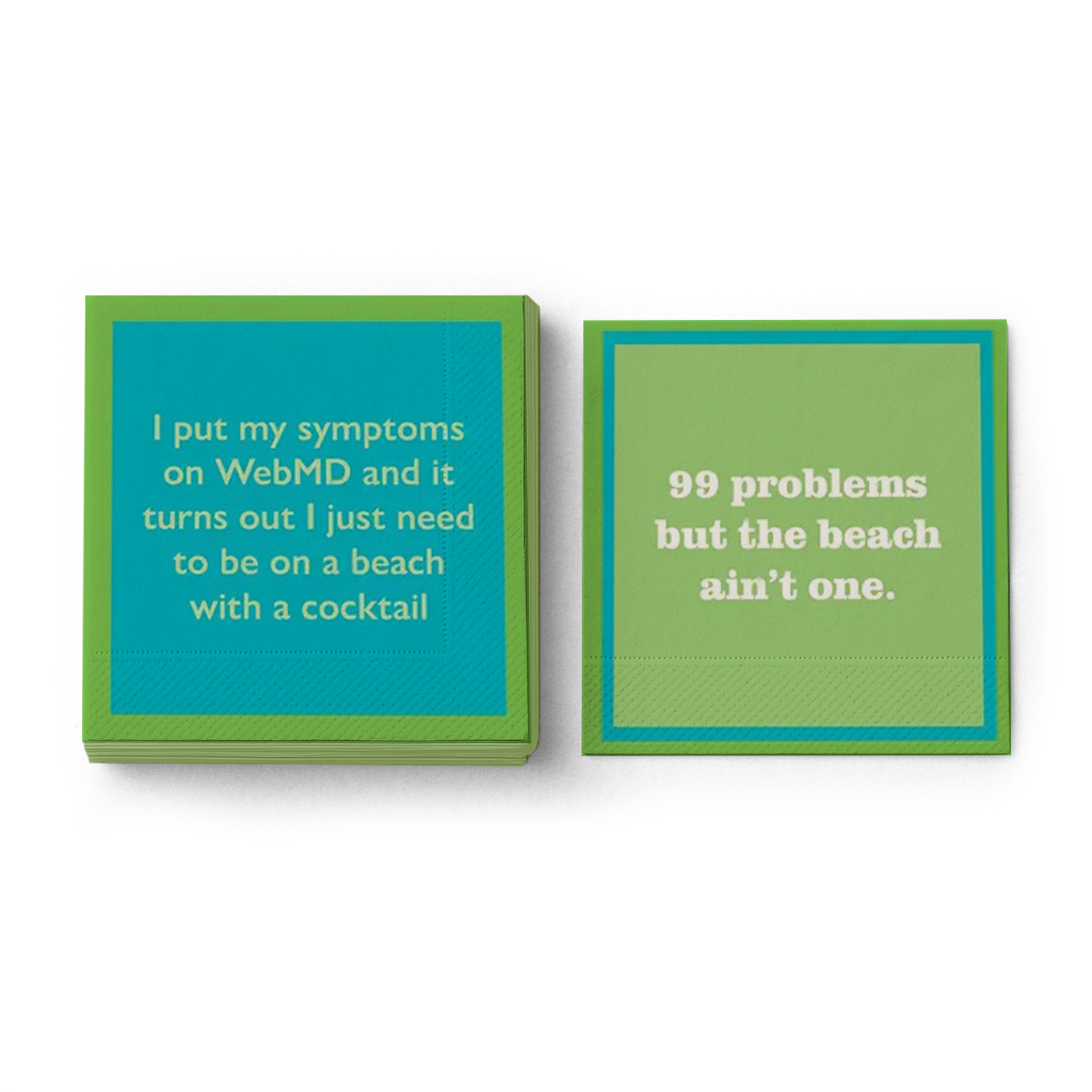 Drinks on Me | 99 Problems But the Beach Cocktail Napkins