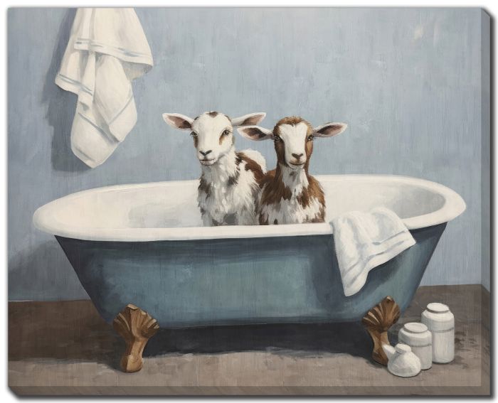 Bathtub Goats Wall Art 24 x 30"