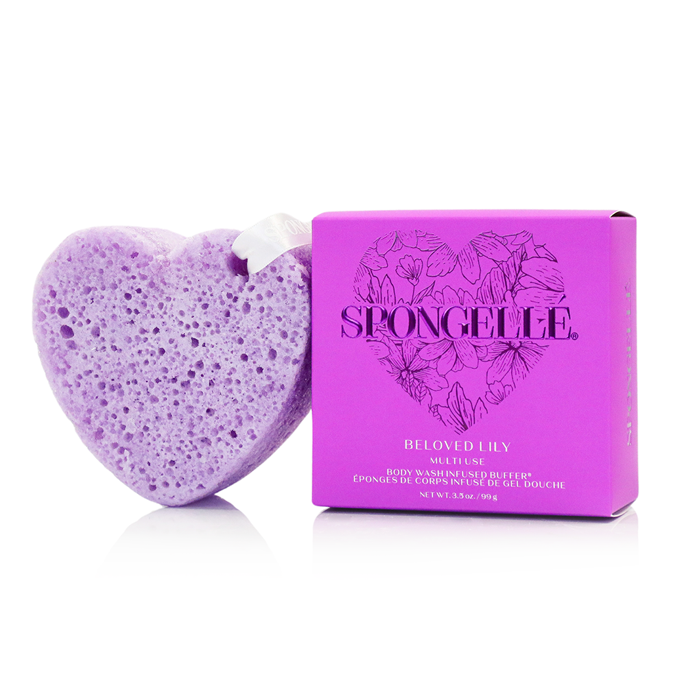 Spongellé | Heart-Shaped Body Wash Infused Buffer - Beloved Lily