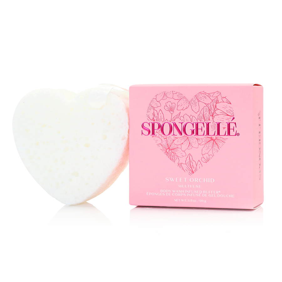 Spongellé | Heart-Shaped Body Wash Infused Buffer - Sweet Orchid
