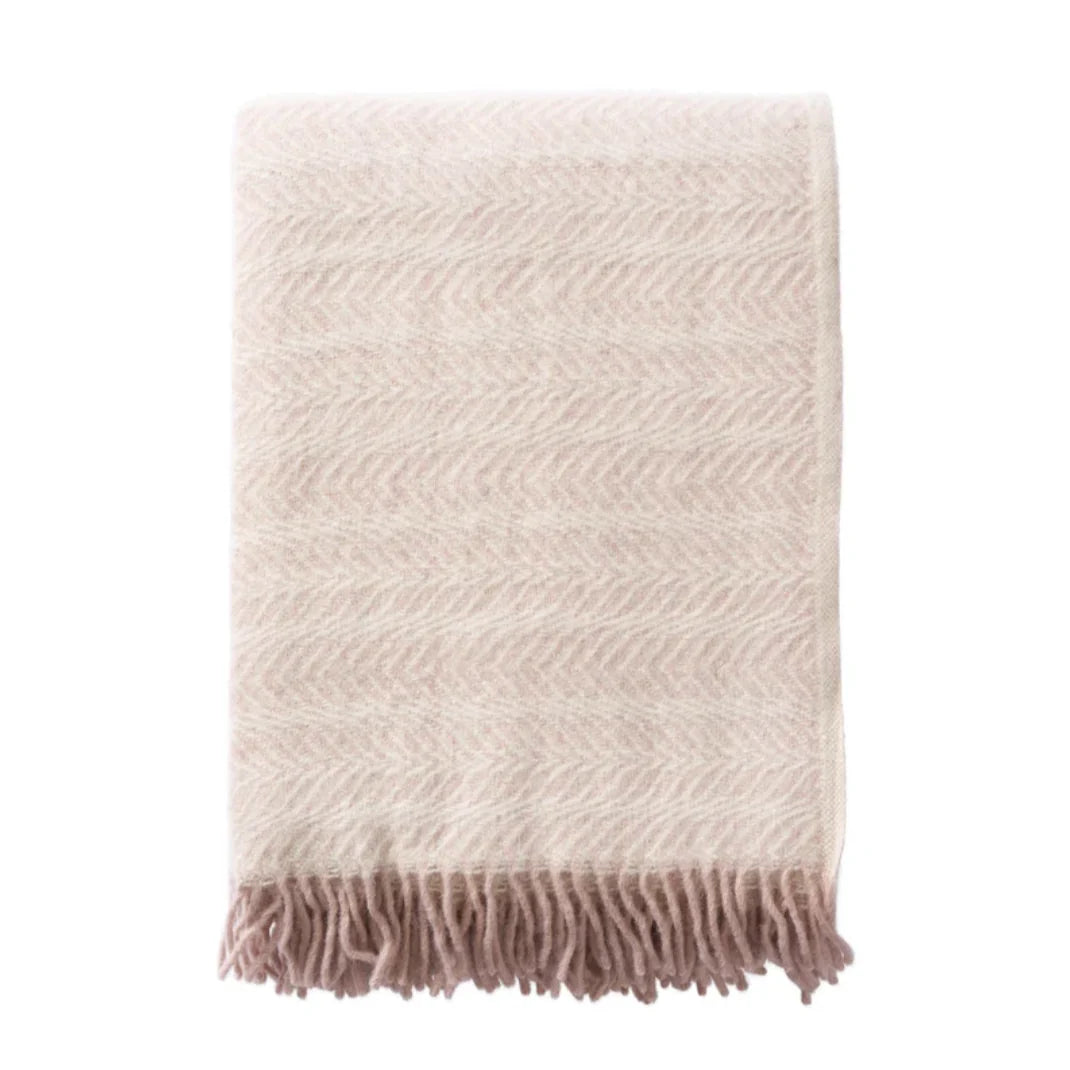 100% Wool Throw - Soft Pink