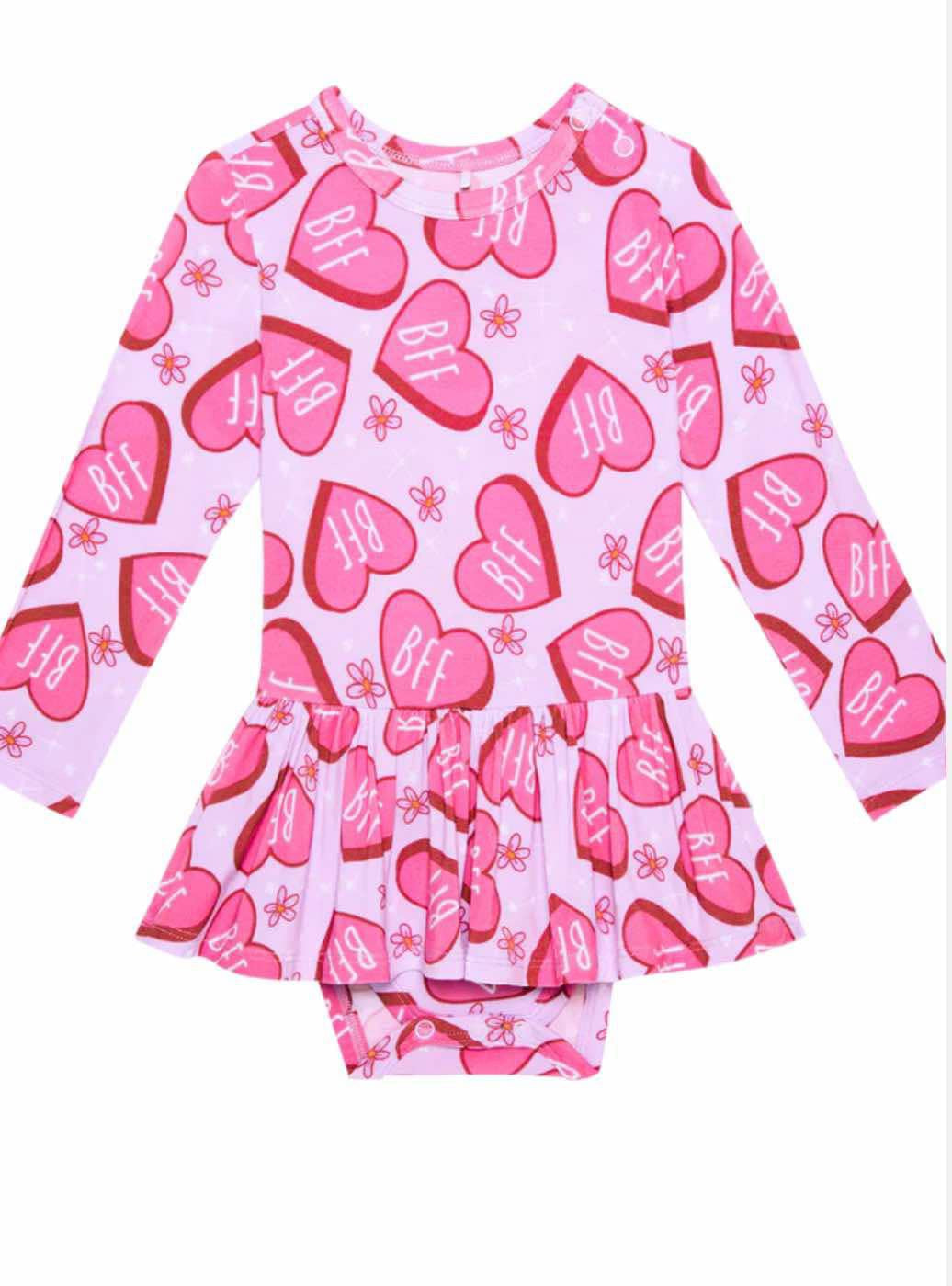 Posh Peanut | Besties Long Sleeve Twirl Bodysuit