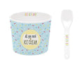 Ice Cream Dish with Spoon - Blue