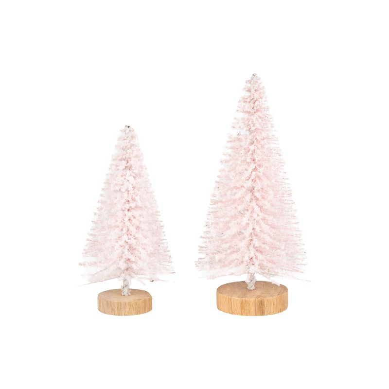 Bottle Brush Trees - Soft Pink Set of 2