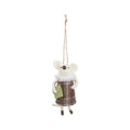 Felt Mouse Ornament - Brown Dress with Green Purse
