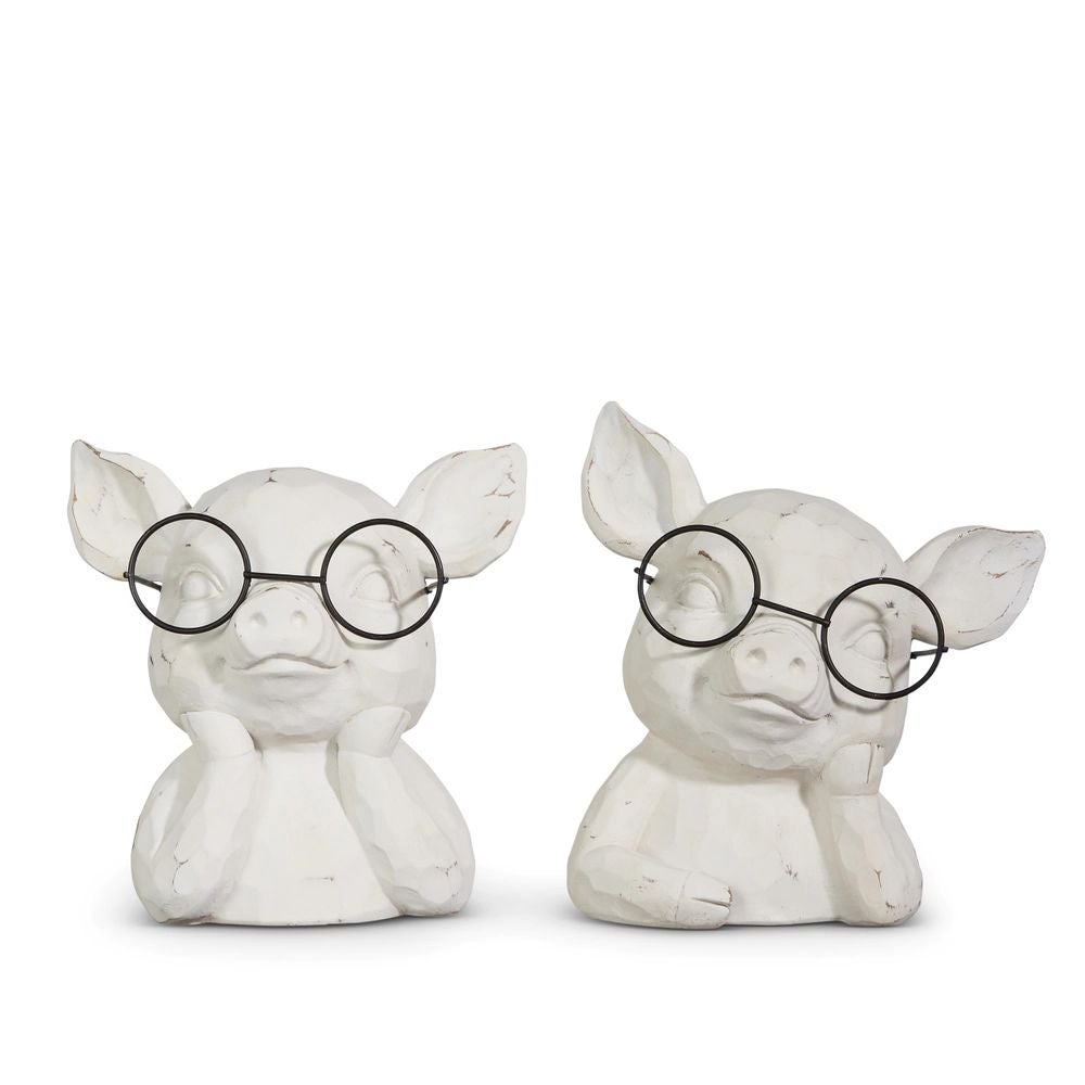 Pig With Glasses 7" Bust