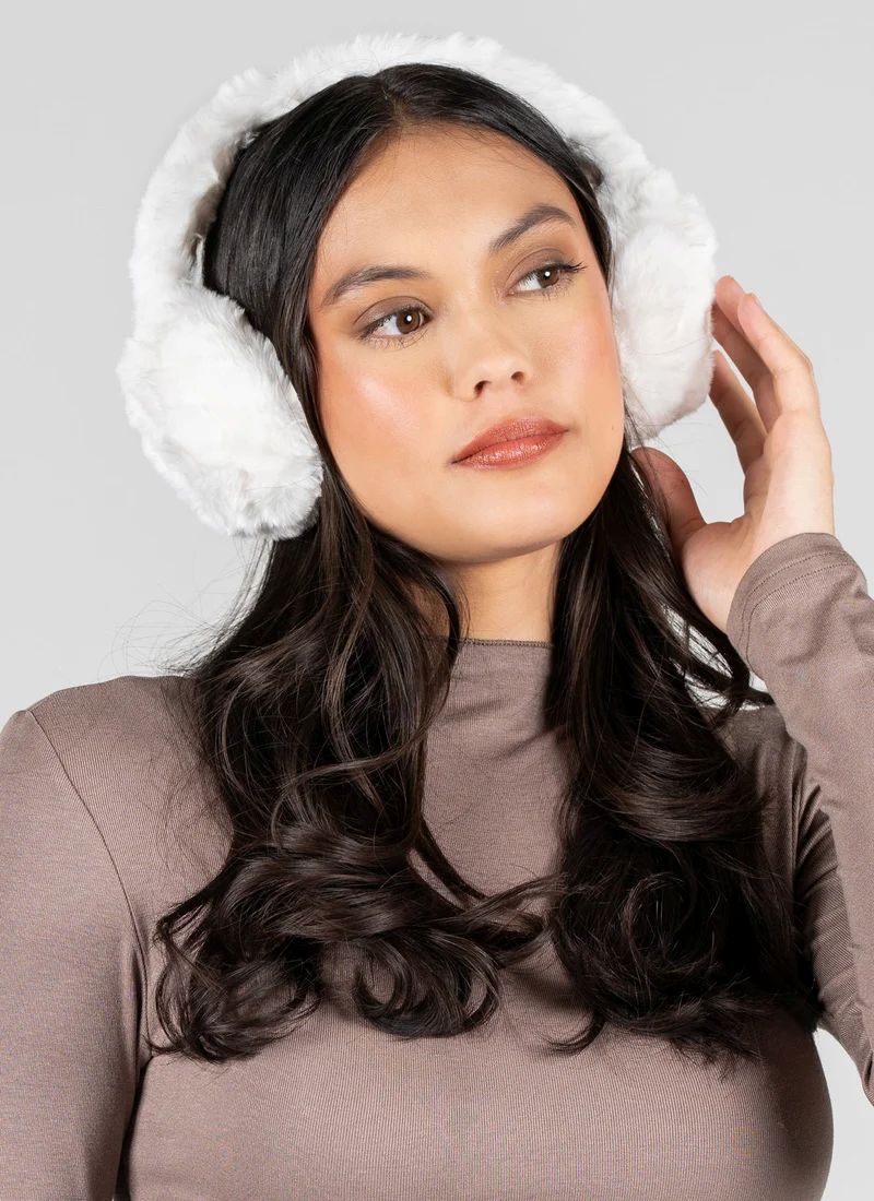 Faux Fur Earmuffs Ivory