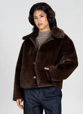 Jacket Faux Fur Brown Reversible Small
