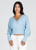 Sweater Heather Blue Wrap Large