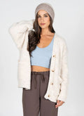 Sweater Relaxed Fit Cardigan Cream Mix Medium Large