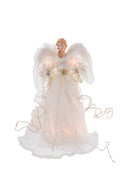Starlight Collection| Angel Tree Topper 13.5" Ivory Cloth Illuminated