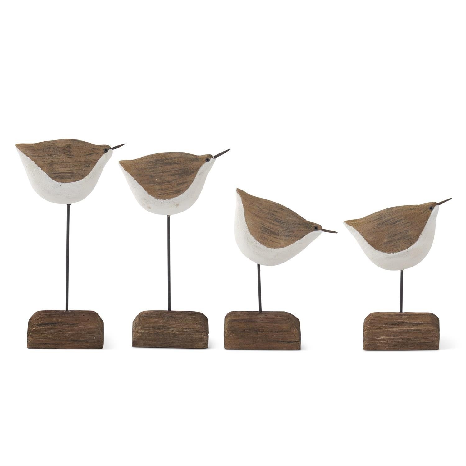 Seagull Wood Spindles on Driftwood Set of 4
