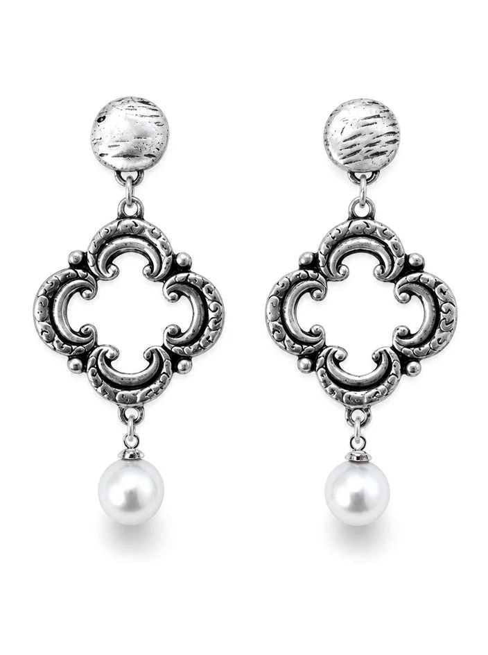 Earrings Burnish Silver Class & Sass Silver Valentine Rouge