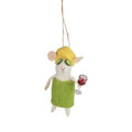 Felt Spa Mouse Ornament with Robe & Cucumbers