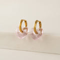 Lover's Tempo | Corazon Heart Hoop Gold Pink Earrings