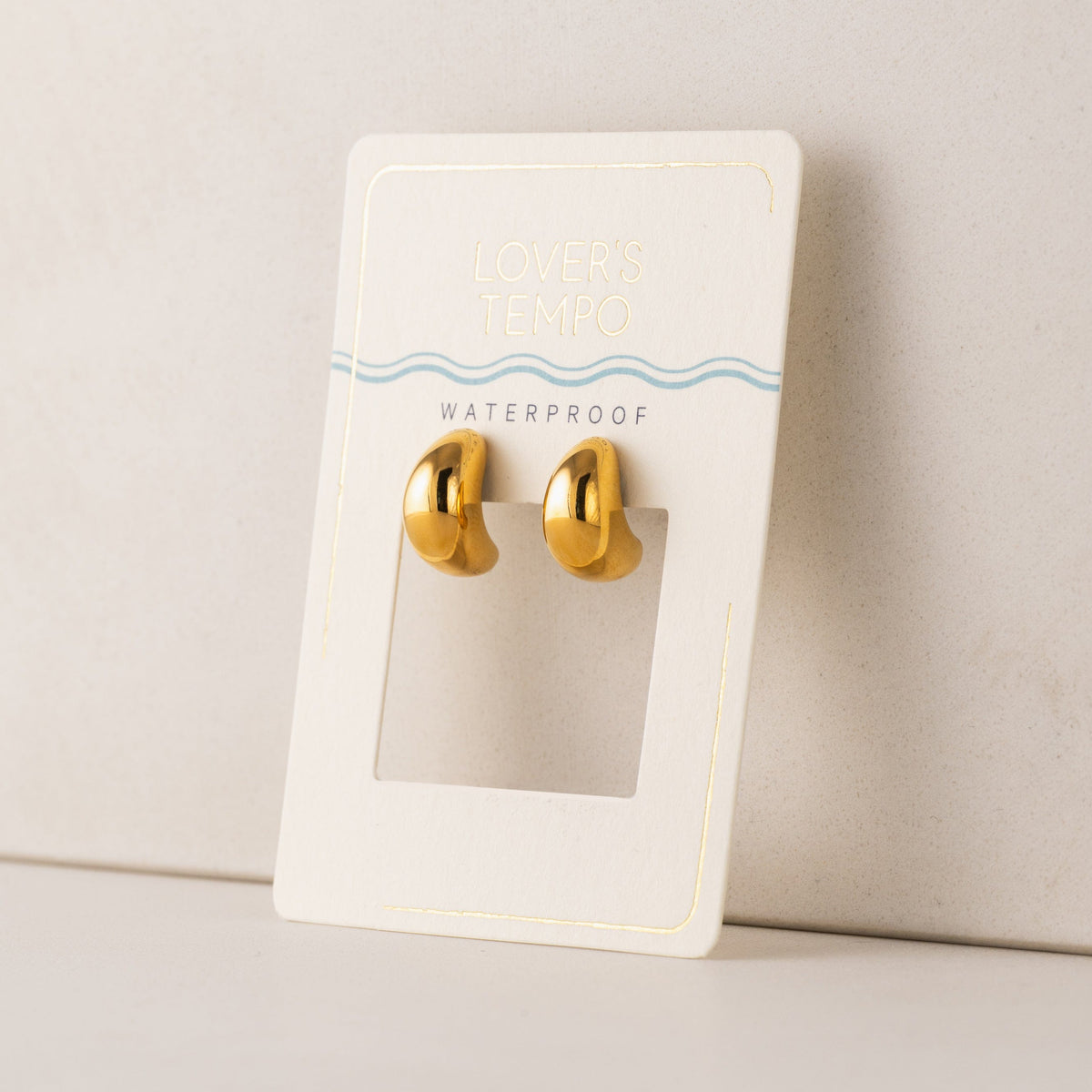 Lover's Tempo | Crest Dome Hoops Gold Earrings