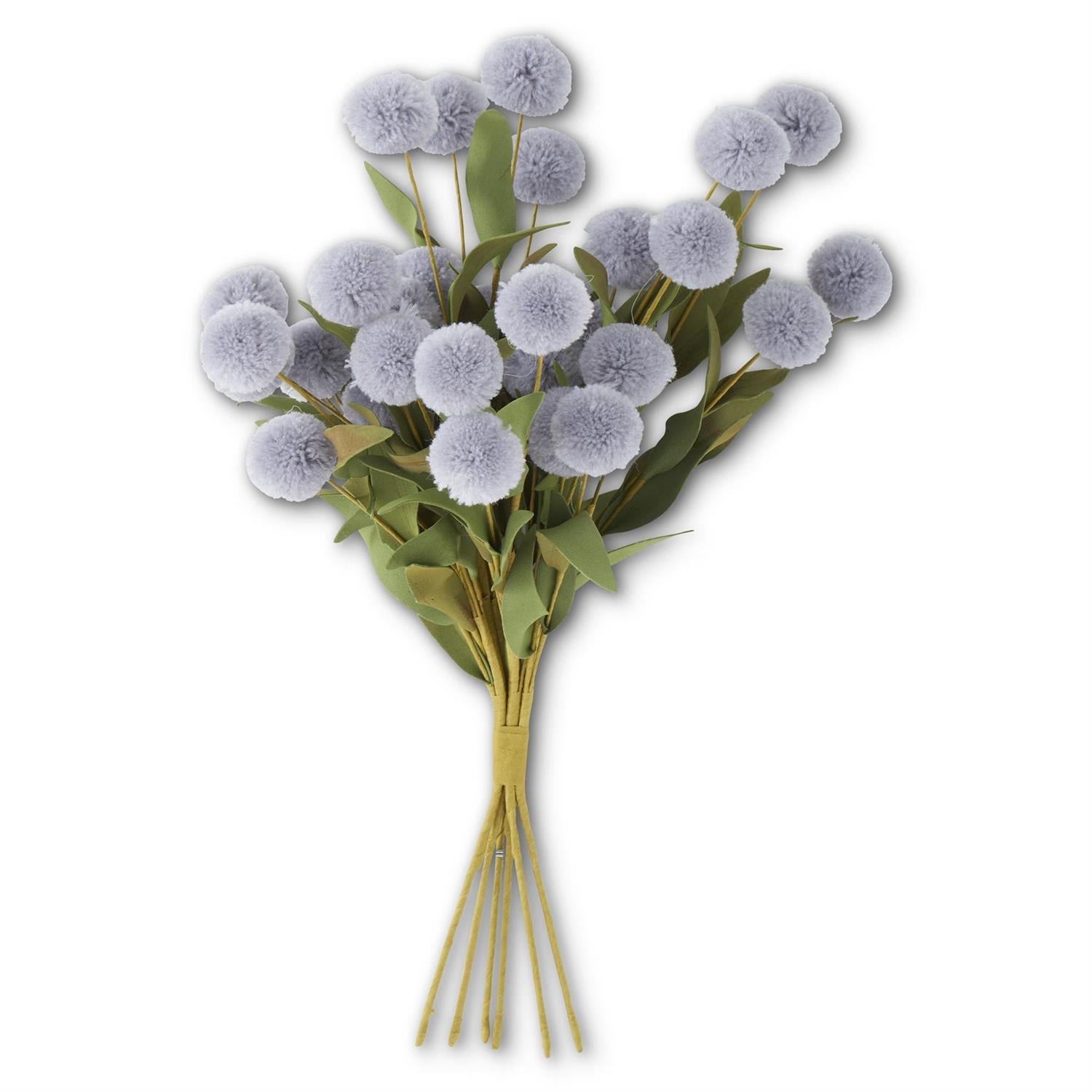 Floral Grey Pompom 13" 6 stems