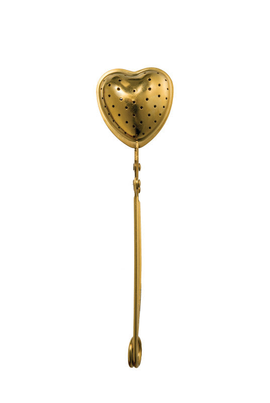 Stainless Steel Heart Loose Tea Strainer Gold