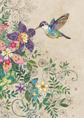 Flowers with Hummingbird Card | Bug Art