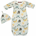 Bamboo Newborn Gown & Hat Set Butterfly Milkbarn