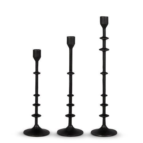 Candle Sticks Black Assort Iron