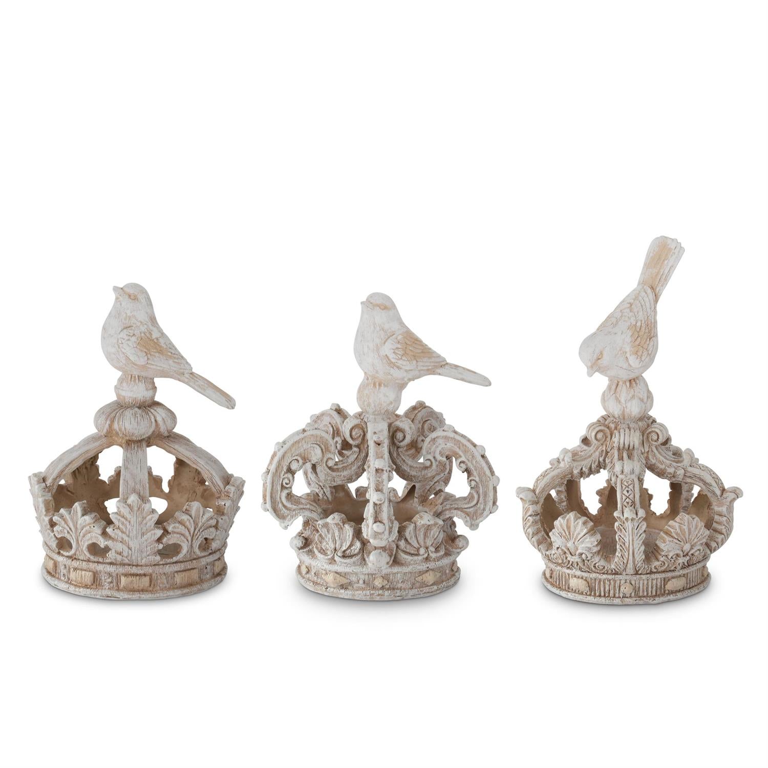 Resin Crowns W/ Birds Assorted