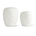 Vase White Ceramic Paisley & Floral Embossed Large